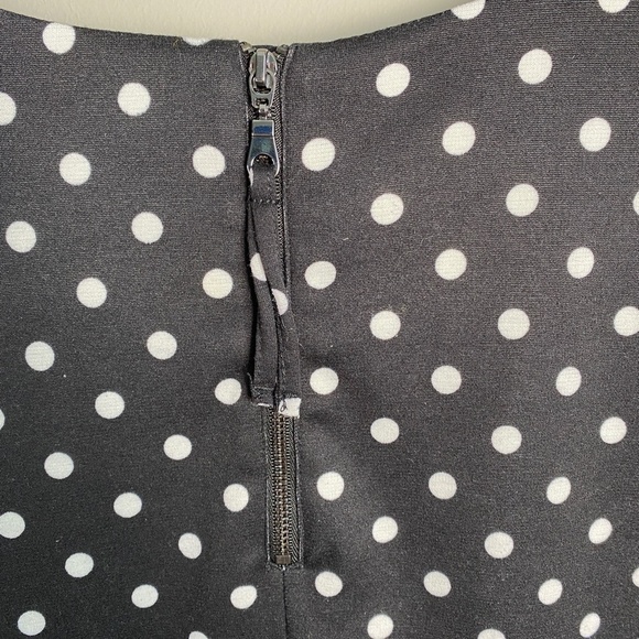 H&M Women's Black and White Polka Dot 3/4 Sleeve Popover Mini Dress Size Medium - Picture 6 of 16